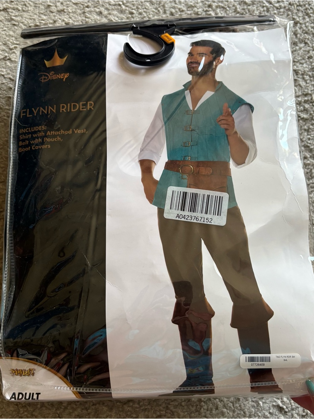 Disney Flynn Rider Men's Costume Small NEW Halloween World Land Rapunzel